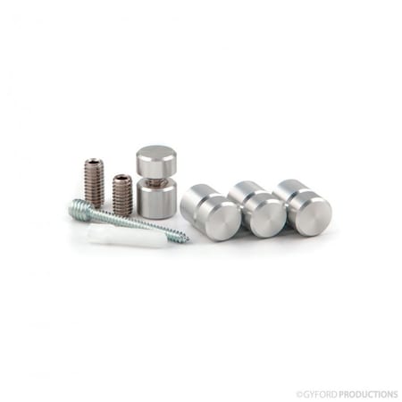 Gyford Décor Round Standoffs, Aluminum Clear Anodized SOK-8-500